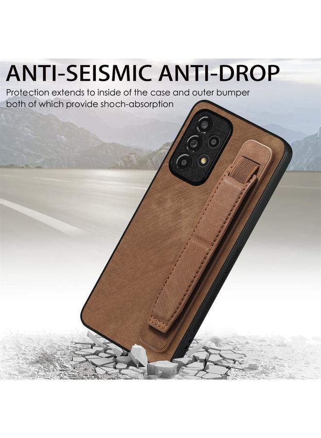 S-TOP Case For Samsung Galaxy A32 5G Retro Wristband Holder Leather Back Phone Case - Image 2