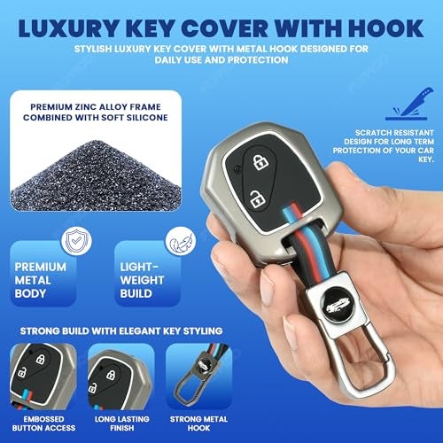 Coll of Fest Metal Silicon Key Cover Compatible with Honda Civic, Jazz, City, Brio, Amaze, WR-V, CR-V (2006-2015) 2 Button Full Metal Protections Special Feature Visible in Low-Light Condition - Image 4