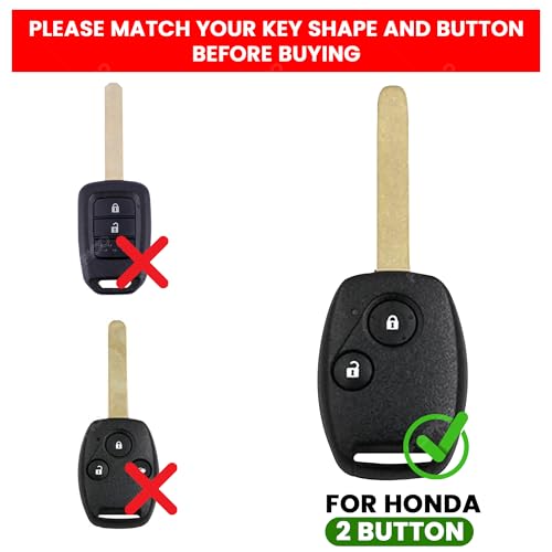 Coll of Fest Metal Silicon Key Cover Compatible with Honda Civic, Jazz, City, Brio, Amaze, WR-V, CR-V (2006-2015) 2 Button Full Metal Protections Special Feature Visible in Low-Light Condition - Image 2
