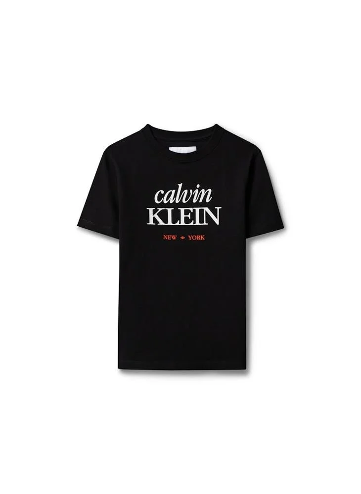 Calvin Klein Jeans BLACK [CSI] 25CW1000175CK Logo Graphic Crew Neck T-Shirt for Men | Best Price UAE