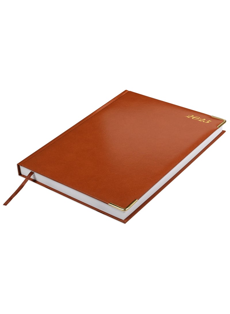 FIS Executive Daily Diary 2025 (English) Brown - FSDI88E25BR - Image 1