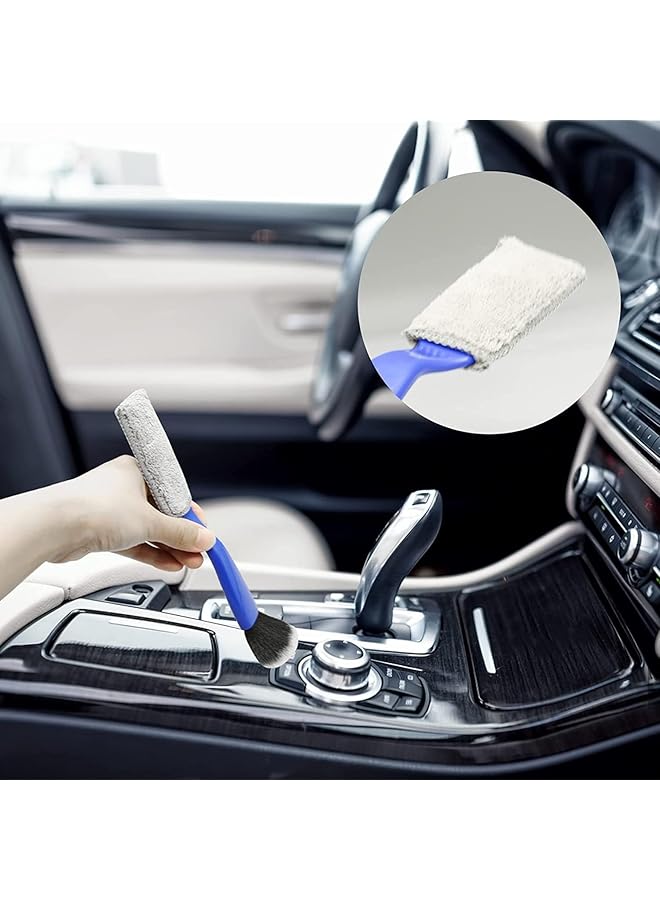 Goodern 2 Pcs Double Head Brush For Car Cleaning,Interior Car Cleaner 2 In 1 Car Duster Car Cleaning Brush,Portable Auto Detailing Tools Car Dust Brush For Cleaning Screen Air Vent Dashboard-Black - Image 4