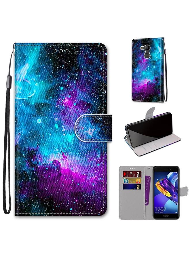 S-TOP Case For Huawei Honor V9 Play Coloured Drawing Cross Texture Horizontal Flip PU Leather Case with Holder & Card Slots & Wallet & Lanyard - Image 1