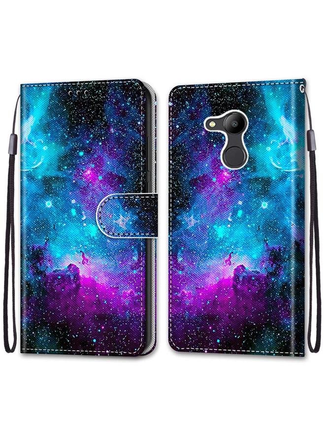 S-TOP Case For Huawei Honor V9 Play Coloured Drawing Cross Texture Horizontal Flip PU Leather Case with Holder & Card Slots & Wallet & Lanyard - Image 2