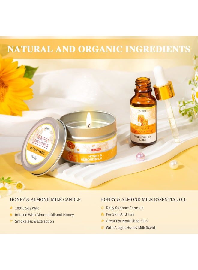 HSOEIXL Gifts for Women, Birthday Gifts for Women, 9 Pc Almond Milk & Honey Bath and Body Gifts Set, Self Care Gifts Spa Gifts Basket, Relaxing Bath Sets for Mom, Girlfriend, Sister, Female Friends, Coworker - Image 3
