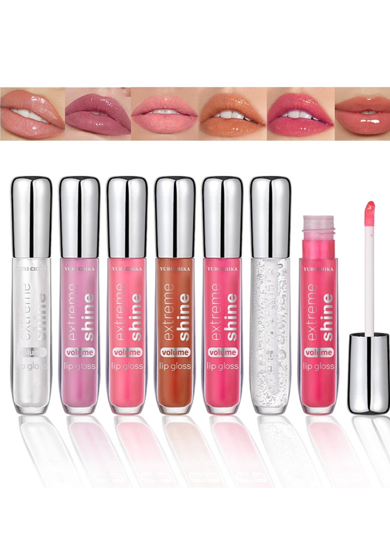 SYOSI 6PCS Pearlescent Glitter Liquid lip gloss Set Diamond Shimmer Metallic Lip stains Makeup Kit，Shimmer Liquid Jelly Lipstick Glossy Finish Lip Plumping Lip Oil Gloss Care - Image 1