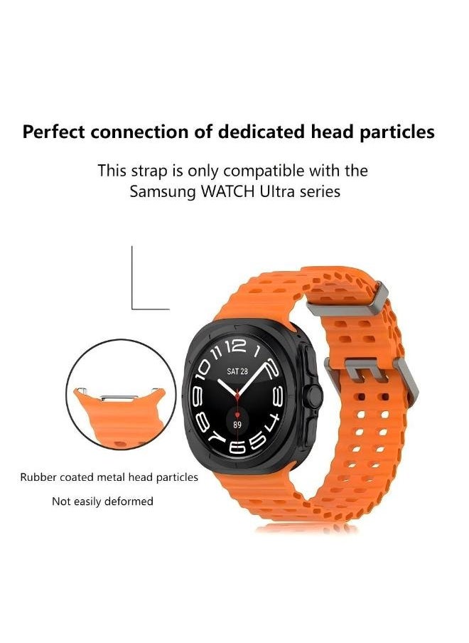 huanmate - 4PCS Samsung Galaxy Watch Ultra 47mm Soft Silicone Replacement Strap - High Quality, Lightweight, Stylish & Durable - Easy Installation - Replacement Strap for Samsung Galaxy Watch Ultra 47mm - Image 1
