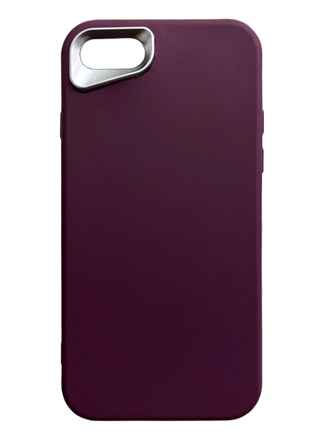 Silicone Mobile Phone Case for iPhone 7, Luxury Soft Silicone Protection Back Cover with Metal Camera Frame to Protect Camera from Shocks and Scratches for iPhone 7 - Redwine