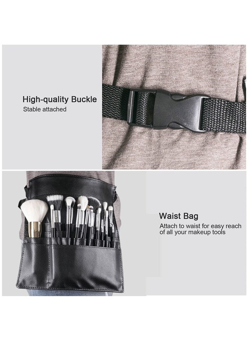 SYOSI SYOSI Makeup Brush Bag, Portable Makeup Brush Belt Makeup Brush Waist Multi Pockets Make-Up Tool for Salon & Travel & Home  - Image 2