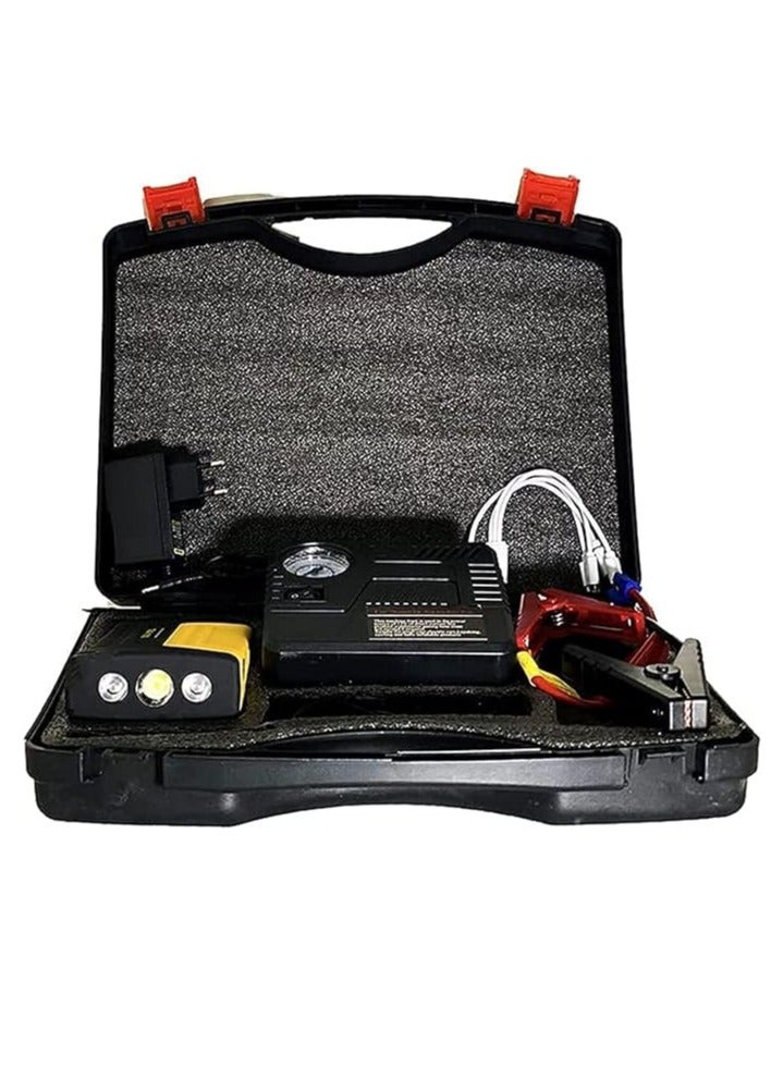 High Power Jump Starter, 68800mAh Power Bank, Compatible with Passenger Car, Yellow/Black, Lithium Ion Battery, 12V, Multi-Use Car Battery Charger - Image 3