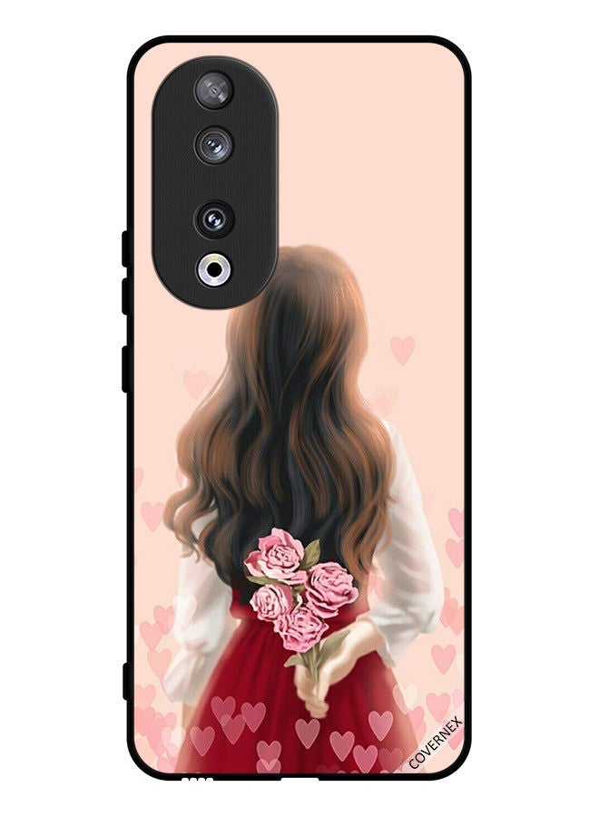 Covernex غطاء حماية لهاتف هونر 90 للبنات مع زهور مخفية - Image 1