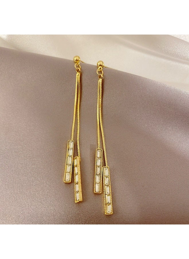 Goolsky أقراط س925 فضة استرلينية طويلة بتصميم ذيل السمكة – مجوهرات عصرية بسيطة للنساء - Image 3