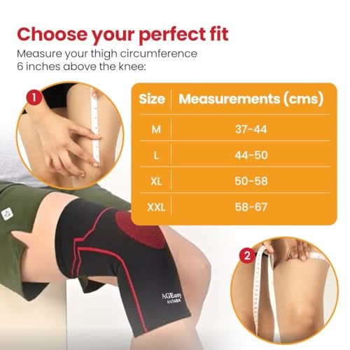 AGEasy (Max Group Comfort Knee Cap For Pain | Knee Support For Men And Women | Inner Cotton Lining For Skin Comfort | Anti-Slip Design | 4-Way Stretch | Knee Caps For Women And Men (XXL) - Image 5
