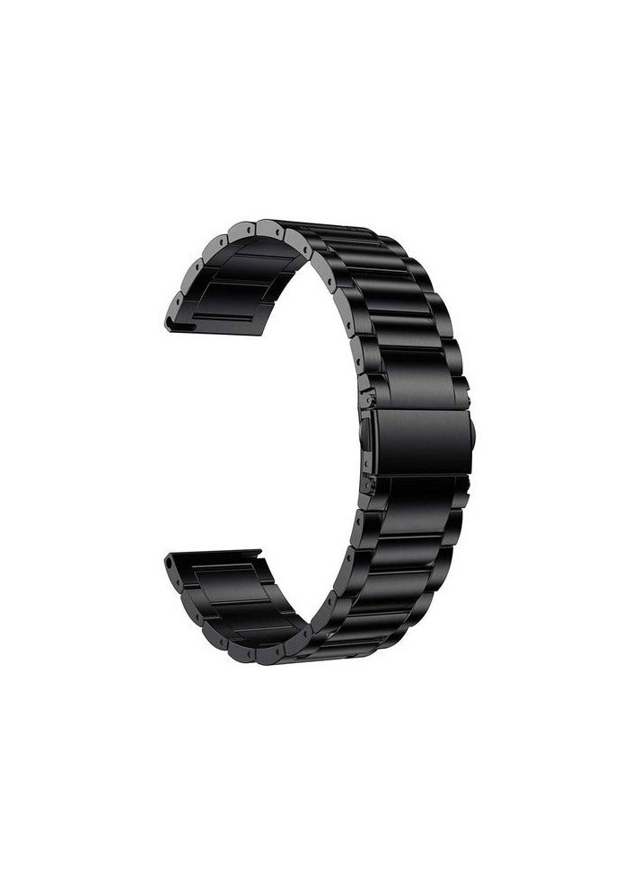 Quick Release Stainless Steel Metal Replacement Straps 20mm Compatible With For Xiaomi Mibro Lite Smartwatch (Black) - Image 2