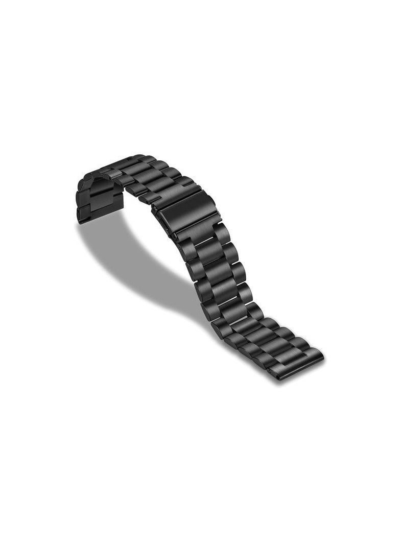 Quick Release Stainless Steel Metal Replacement Straps 20mm Compatible With For Xiaomi Mibro Lite Smartwatch (Black) - Image 3