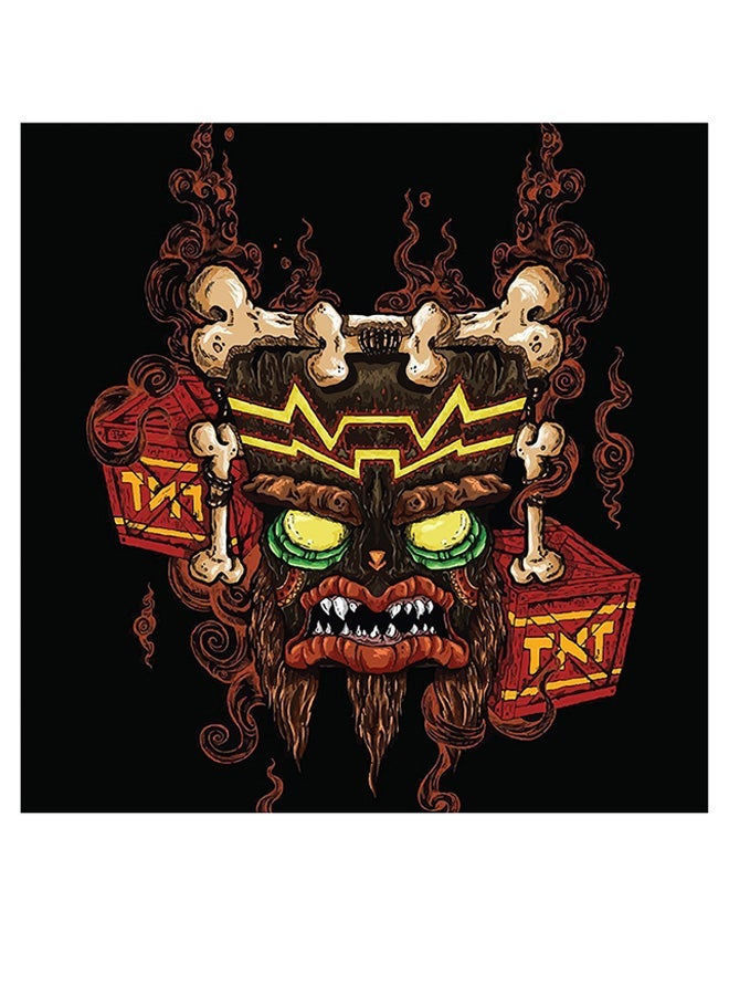 RYN Crash Bash Themed Wall Decor Black/Yellow/Brown 30x30cm - Image 1