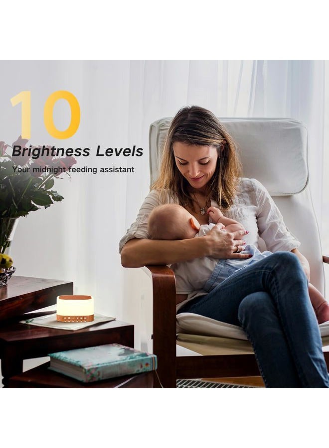 SleeZOO آلة الضوضاء البيضاء مع 25 صوت مهدئ 12 لون ضوء مع 10 مستويات قابلة للتعديل 32 مستوى صوت قابل للتعديل 5 مؤقتات آلة نوم محمولة للبالغين والأطفال والرضع (خشب) - Image 4