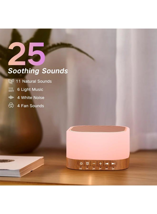 SleeZOO آلة الضوضاء البيضاء مع 25 صوت مهدئ 12 لون ضوء مع 10 مستويات قابلة للتعديل 32 مستوى صوت قابل للتعديل 5 مؤقتات آلة نوم محمولة للبالغين والأطفال والرضع (خشب) - Image 2