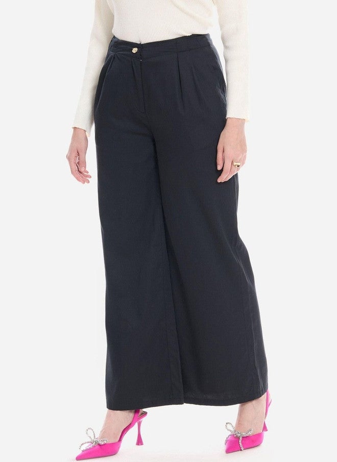 Virgio Women Flared High-Rise Pleated Trousers - Image 3
