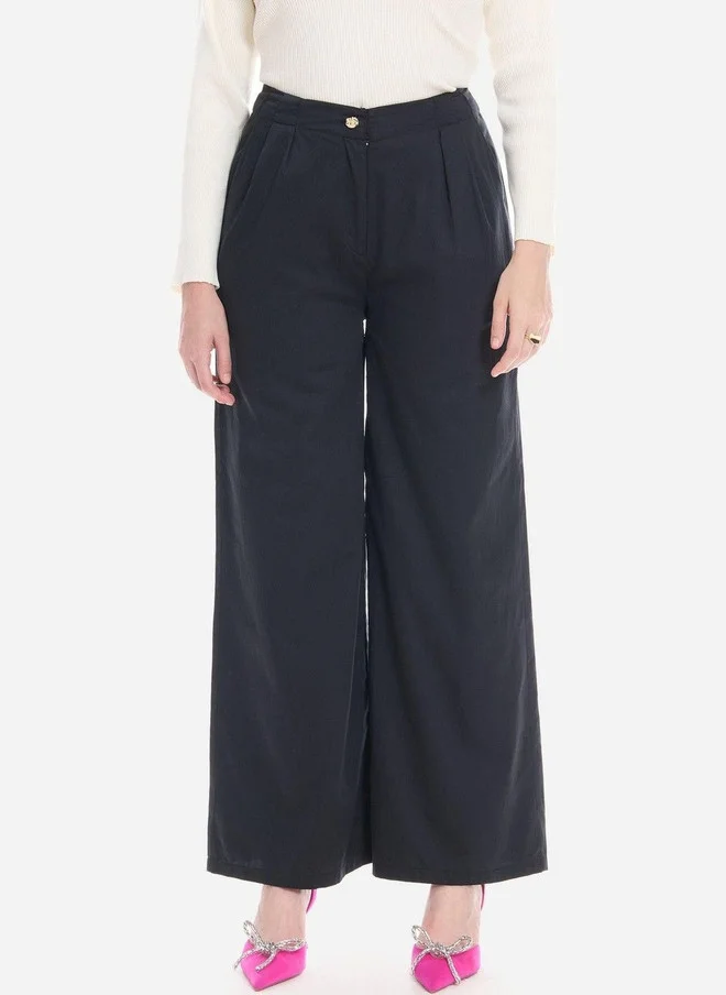 فيرجيو Virgio Women Flared High-Rise Pleated Trousers