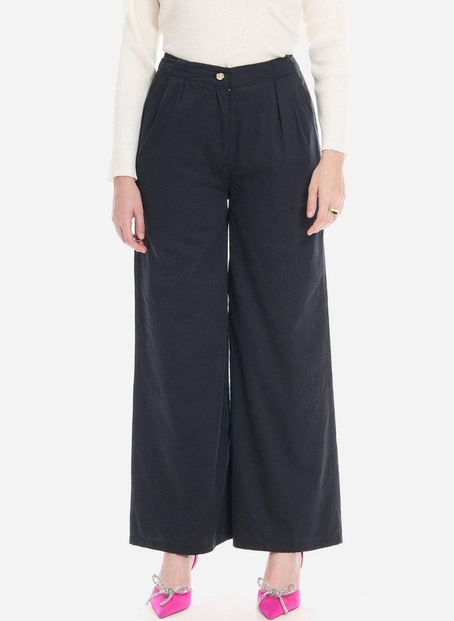 Virgio Women Flared High-Rise Pleated Trousers - Image 1