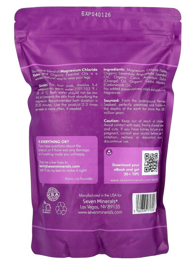 Seven Minerals Relaxing Legs Magnesium Foot Soak Orange Cedarwood & Lavender 3 lb (1.36 kg) - Image 2