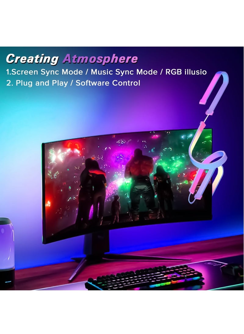 Generic - RGB Backlight for 27 Inches Computer Monitor, Yakiter LED Strip Light Sync with Screen Color & Music for Games Movies etc, Software Control, USB Powered - Image 1