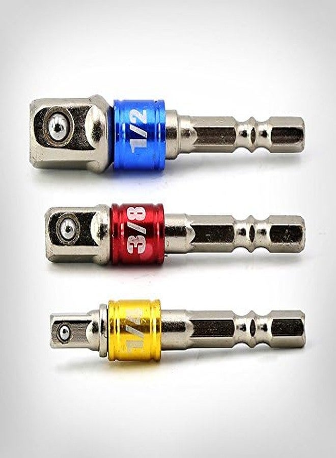 NityaEcommerce مجموعة محولات/وصلات مفاتيح الربط من نيتيا إيكوميرس، 3 قطع، تحوّل المثقاب الكهربائي إلى مفتاح ربط عالي السرعة - Image 5