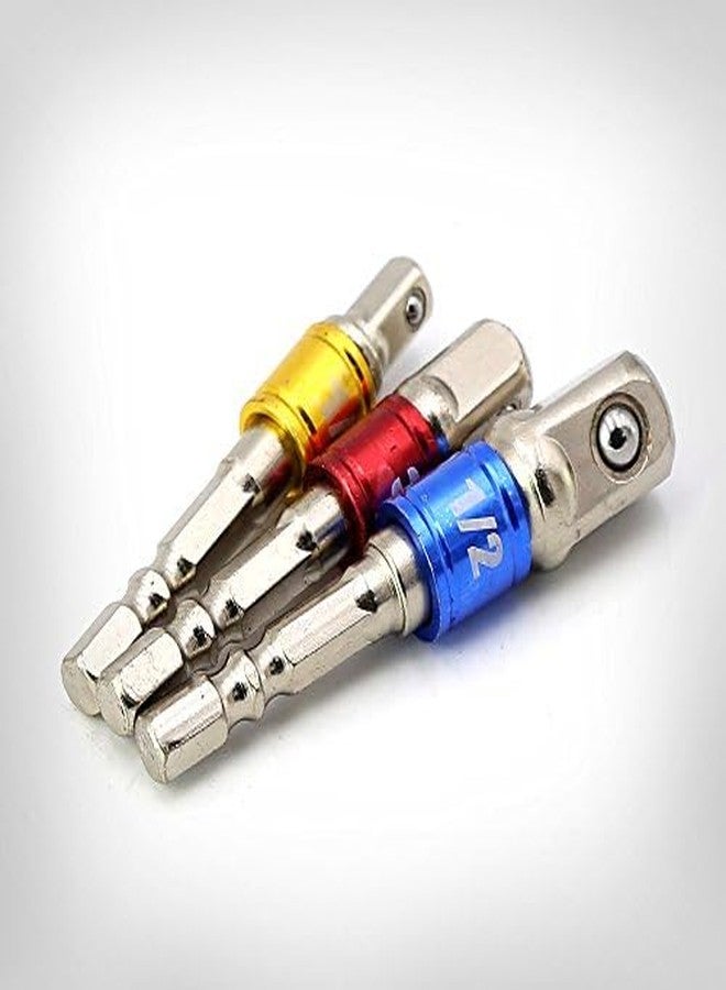 NityaEcommerce مجموعة محولات/وصلات مفاتيح الربط من نيتيا إيكوميرس، 3 قطع، تحوّل المثقاب الكهربائي إلى مفتاح ربط عالي السرعة - Image 3