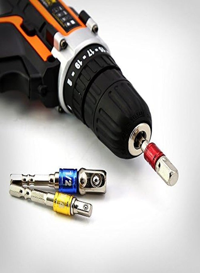 NityaEcommerce مجموعة محولات/وصلات مفاتيح الربط من نيتيا إيكوميرس، 3 قطع، تحوّل المثقاب الكهربائي إلى مفتاح ربط عالي السرعة - Image 4