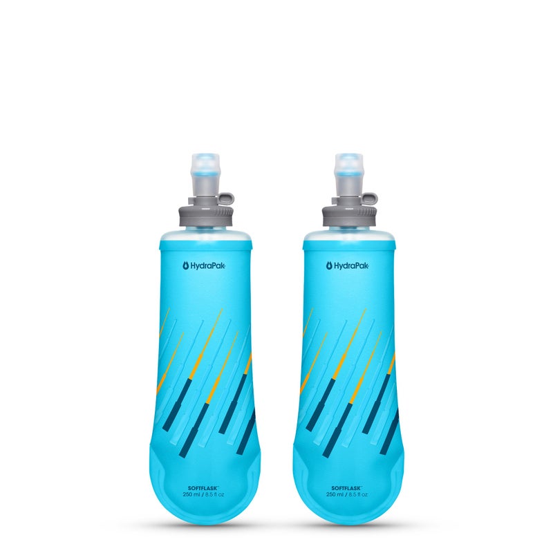 HydraPak SoftFlask 250ml 2-Pack - Collapsible Nutrition Flask - BPA Free, Easy Open Locking Cap, Foldable, Lightweight - Image 1