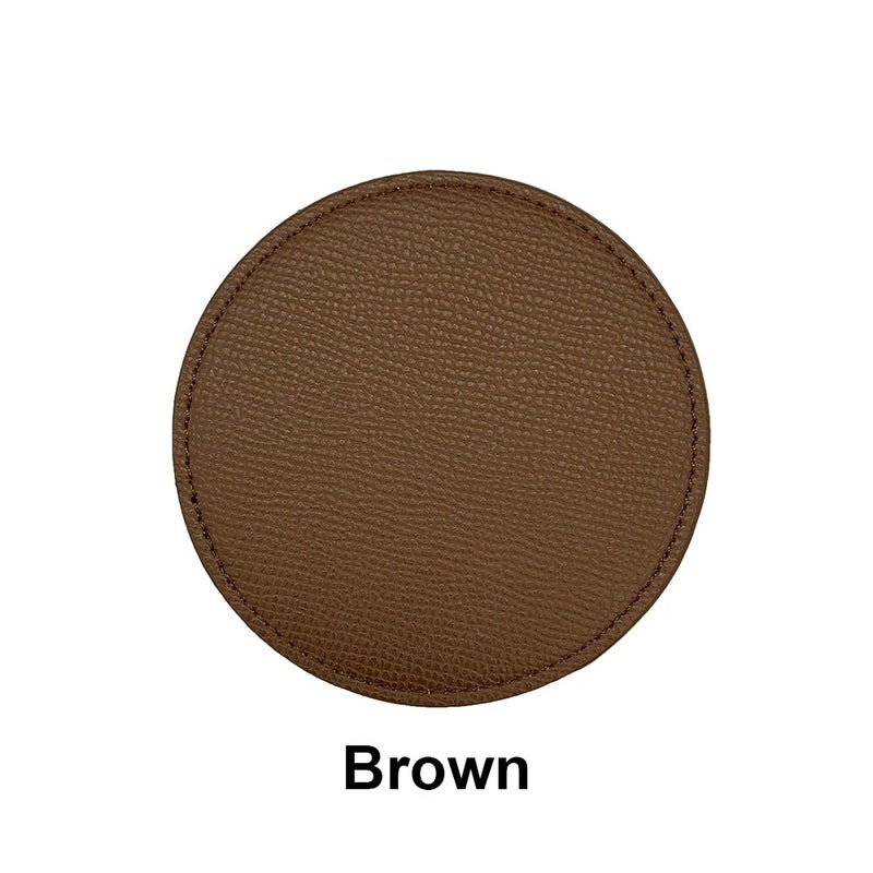 Y&D Round Table Soft PU Leather Coasters – Colorful Epsom Drink Coaster Set for Tea & Coffee Cups with Promotional Printing, Non-Slip Blank Mat for Home & Office - Image 1
