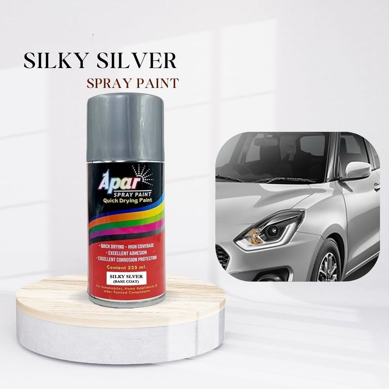 APAR Spray Paint Silky Silver (RC Colour Name)+GC Compatible for Maruti Cars (Before 2017 model)-225 ml (Pack of 2-Pcs) - Image 3