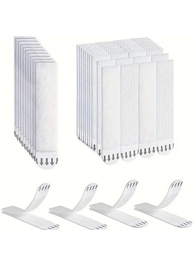 24 Pairs (48 Strips) Picture Hanging Strips, Heavy Duty Sticky Picture Hangers for Walls, Hanging Pictures Without Nail, Damage Free Refill Adhesive Poster Strips, Frame Mounting Strips (White) - Image 1
