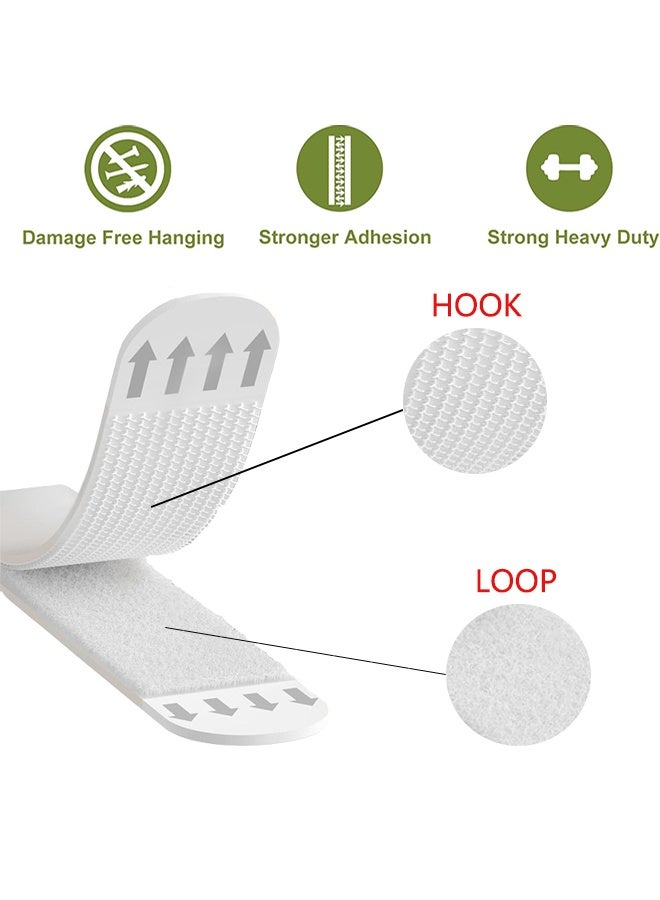 24 Pairs (48 Strips) Picture Hanging Strips, Heavy Duty Sticky Picture Hangers for Walls, Hanging Pictures Without Nail, Damage Free Refill Adhesive Poster Strips, Frame Mounting Strips (White) - Image 2