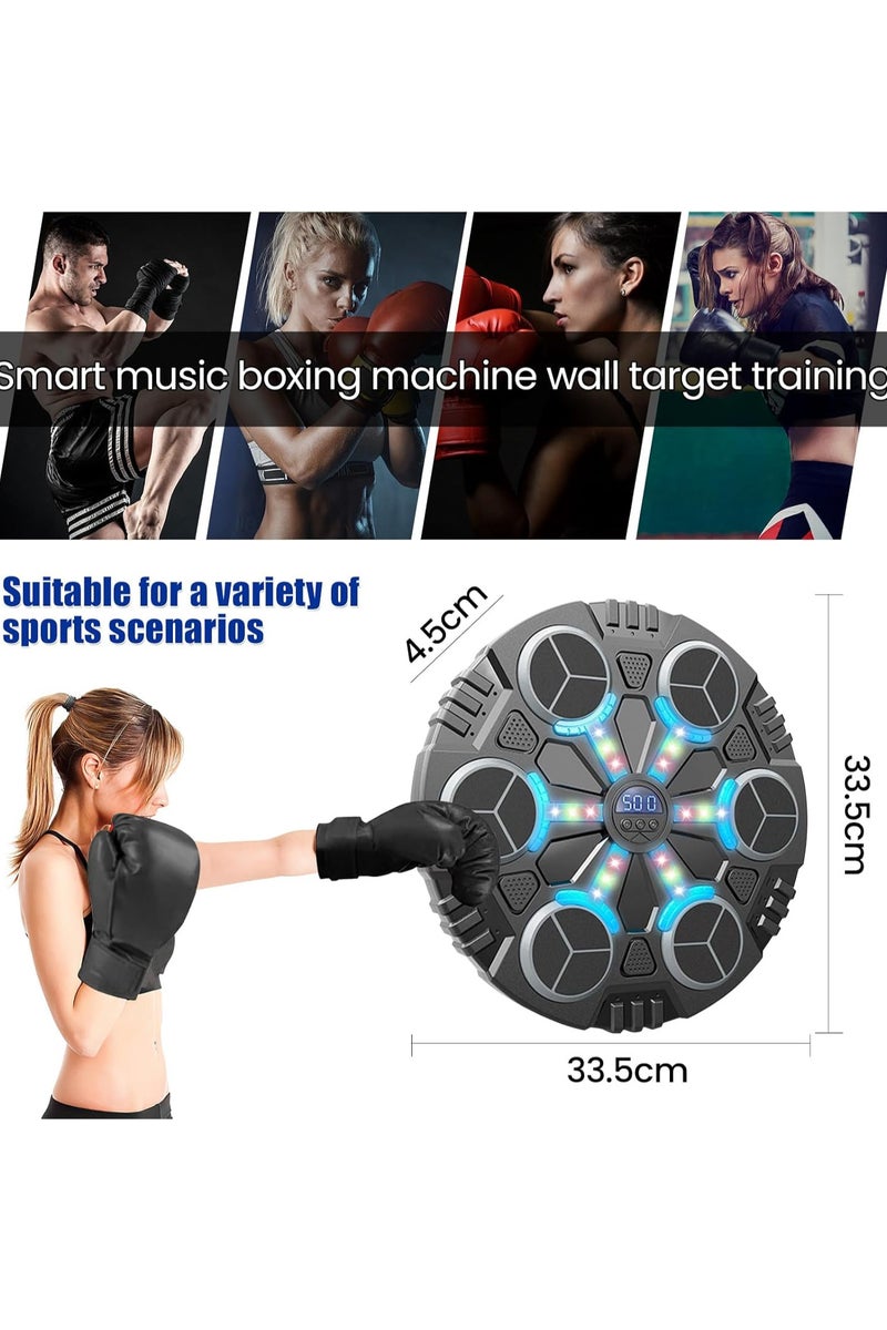 آلة ملاكمة موسيقية ، آلة ملاكمة مثبتة على الحائط مع قفازات ملاكمة، 3 سرعات وإضاءة LED، آلة ملاكمة موسيقية ذكية بتقنية البلوتوث، آلة ملاكمة... - Image 2