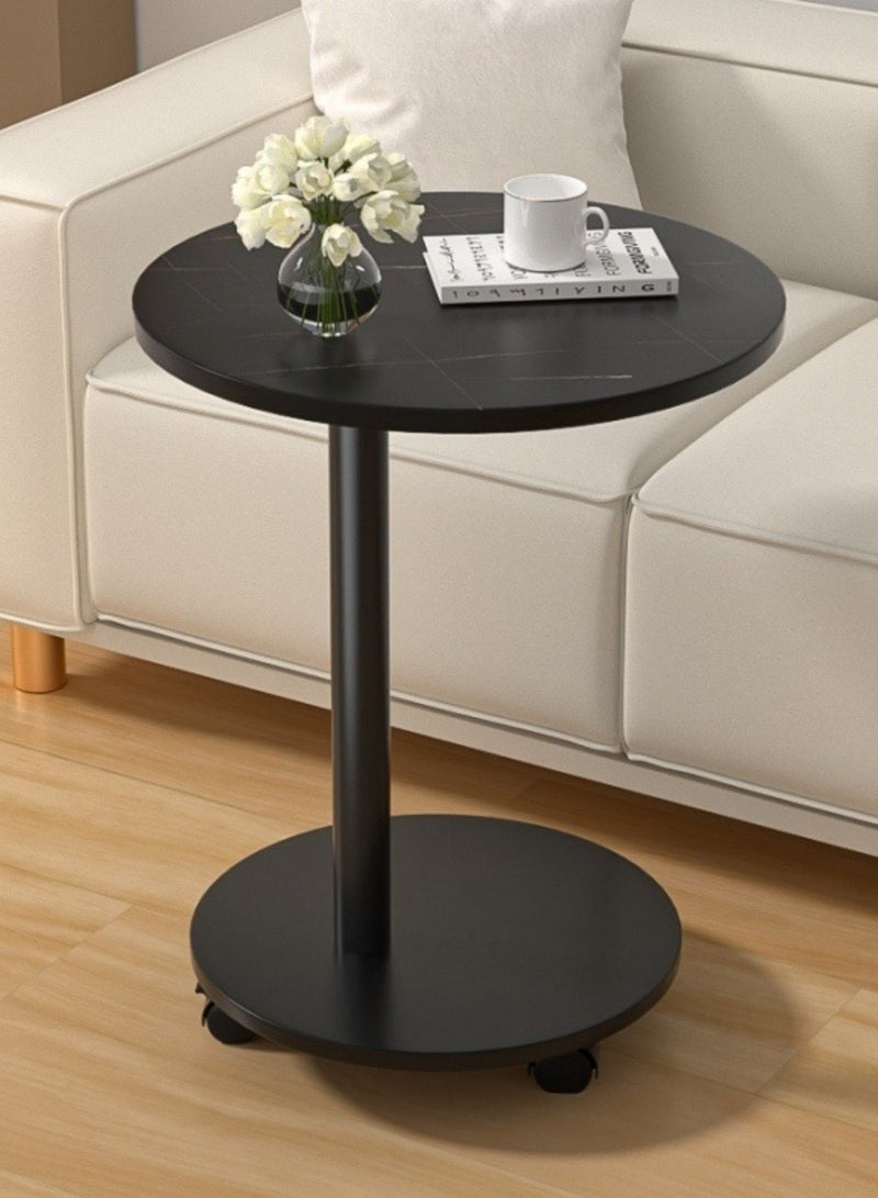 XiuWoo C-Shaped Side Table with Wheels, Movable C Table TV Tray Table, Small Couch End Table Drink Table for Small Spaces Bedroom, Living Room - Image 1