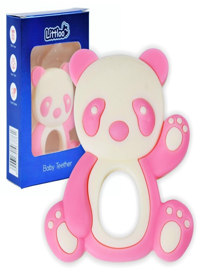 Littloo: Littloo Baby Teether : Delightful, Natural Relief for Tiny Gums (Panda Pink PO1) - Image 1