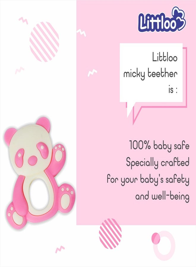 Littloo: Littloo Baby Teether : Delightful, Natural Relief for Tiny Gums (Panda Pink PO1) - Image 3