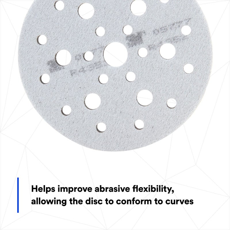 3M Hookit Soft Interface Pad, 05777, 6 in x 1/2 in x 3/4 in, Foam, Hole Pattern, Finer Finish for Auto Body Sanding Applications, 1 Pad - Image 3