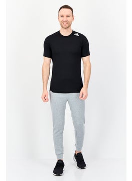 Adidas Men Slim Fit Brand Logo Short Sleeves Outdoor T-Shirt, Black  - Image 2