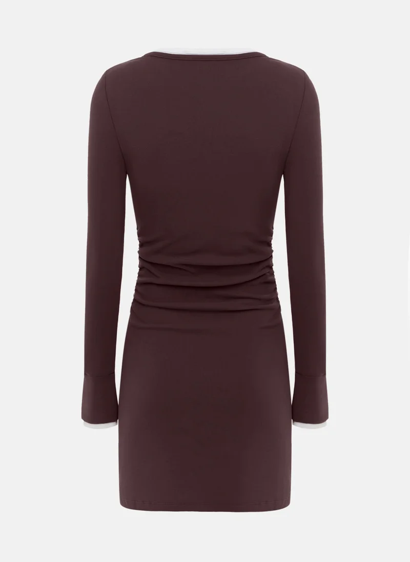 Lichi  Mini knitted dress with chest embroidery for Women | Best Price UAE