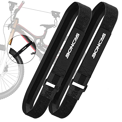 Boncas Adjustable Bike Rack Strap 24" Bicycle Wheel Stabilizer Straps with Innovative Gel Grip Keep The Bicycle Wheel from Spinning - Black 2 Pack - Image 1