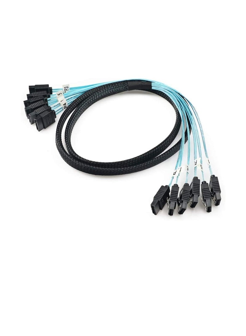 igeekwell High Speed 6Gbps Sata 3 SATA Cable SAS Cable for Server 6 Pieces (1M,6 PACK) - Image 1