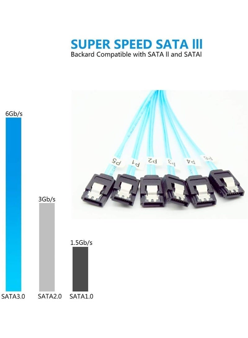 igeekwell High Speed 6Gbps Sata 3 SATA Cable SAS Cable for Server 6 Pieces (1M,6 PACK) - Image 5