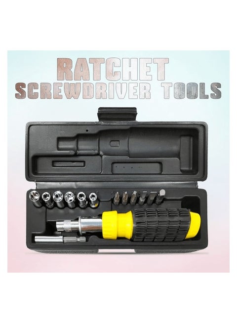 MTools-13298 Detachable Spanners Screwdrivers Set, Ratchet Screwdriver Tools/15 Pcs