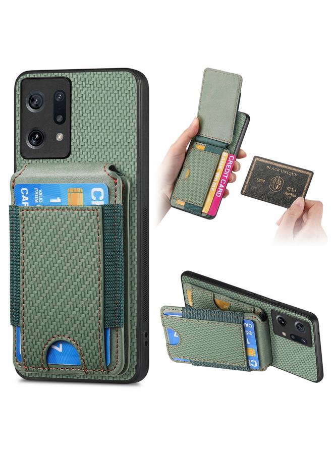 S-TOP Case For OPPO Find X5 Carbon Fiber Vertical Flip Wallet Stand Phone Case - Image 1