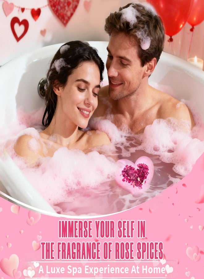 NEWFEIFAN Easter Bath Bombs for Women, XXL Teen Easter Basket Stuffers Gifts for Her & Him, Organic Heart Shaped Handmade Rose Essential Oil, Birthday Gifts for Wife Daughter Girlfriend Coworkers - Image 3