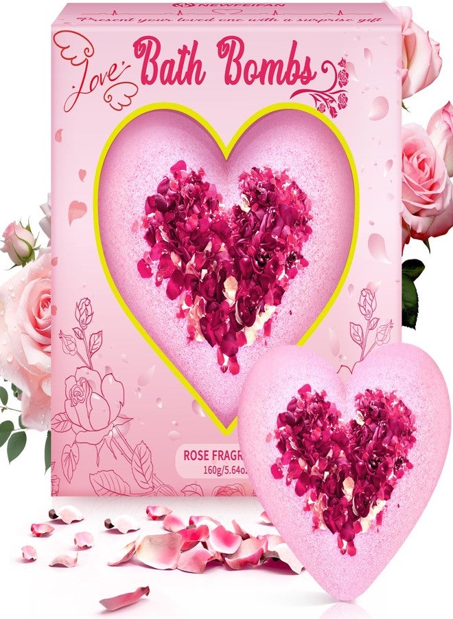 NEWFEIFAN Easter Bath Bombs for Women, XXL Teen Easter Basket Stuffers Gifts for Her & Him, Organic Heart Shaped Handmade Rose Essential Oil, Birthday Gifts for Wife Daughter Girlfriend Coworkers - Image 1