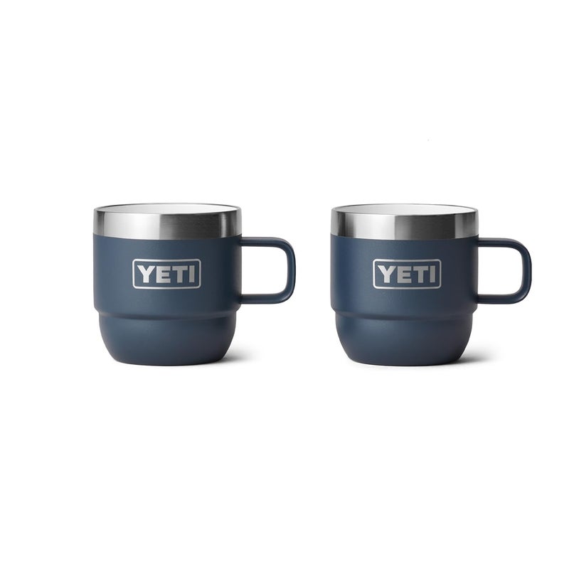 YETI Rambler 6 oz Stackable Mug, Stainless Steel, Vacuum Insulated Espresso/Coffee Mug, 2 Pack, Navy - Image 1